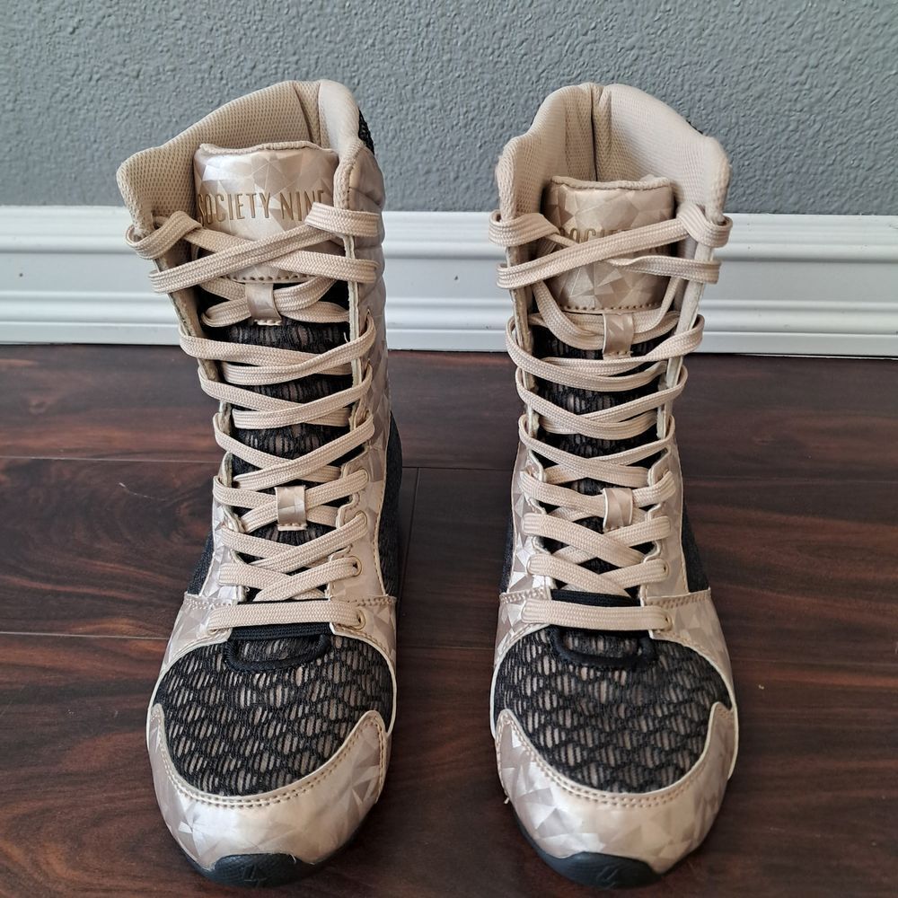 Society‎ Nine Combat Training Women's Athletic Boxing Shoes Size 8.5 Champagne